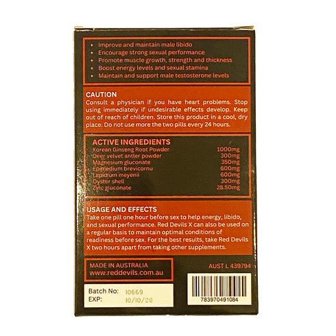 Red Devils X - Male Enhancement 10 Tablets